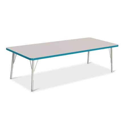 Jonti-Craft Berries Rectangle Activity Table, 30 in. x 72 in., E-height, Freckled Gray/Teal/Gray 6413JCE005